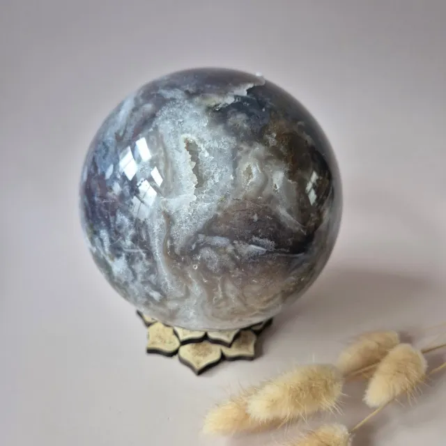 Moonlight Gemstones Kristallen Edelsteen Bol Mosagaat Druzy Geode sphere 120mm 2400g Meerkleurig