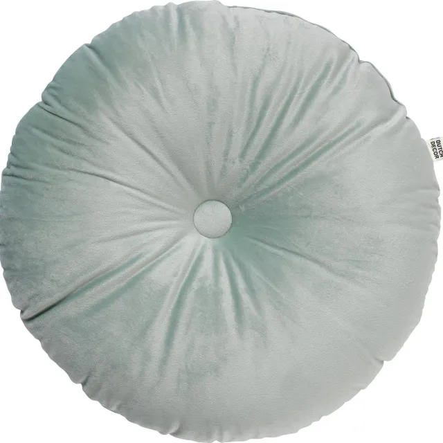 Dutch Decor OLLY - sierkussen Ø38 cm - rond velvet - Jadeite - groen Lichtgroen