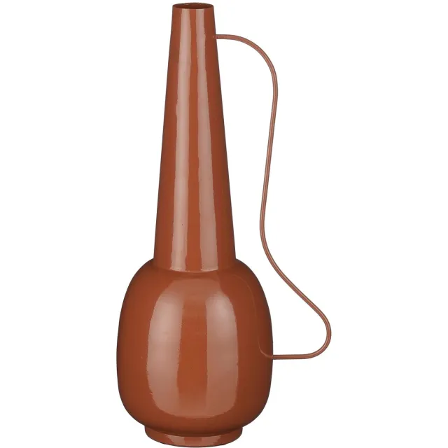 Mica Decorations Tosno Decoratieve Vaas - Bloemenvaas 24 x 20 x 43 cm - Woondecoratie Bloemvaas voor Binnen - IJzer, MDF, Fluweel - Bruin