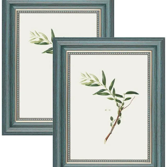 Famanu Set van 2 vintage fotolijstjes 15x20 cm, fotolijsten voor muur en tafel, staande foto lijsten horizontaal en verticaal, groen. Een veelzijdige en handige keuze voor dagelijks gebruik in en om het huis.