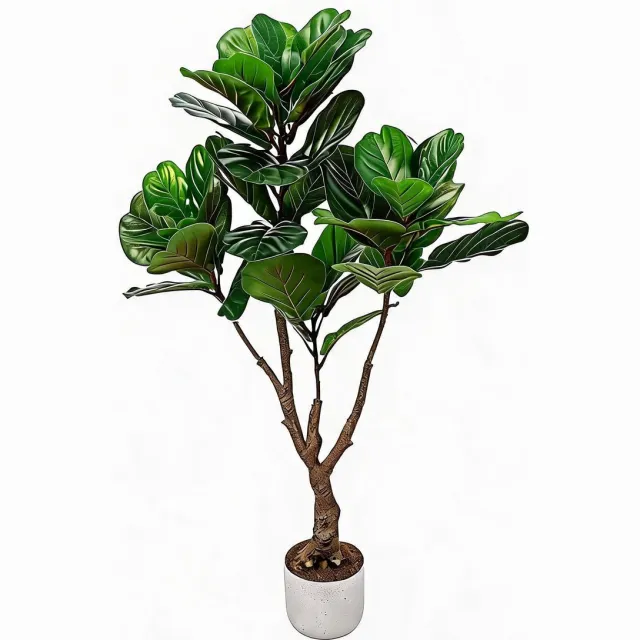 Danky 115cm luxe levensechte vijgenbladboom PEVA met pot - duurzame tropische decoratieplant voor luxe interieur en commerciële ruimtes Groen