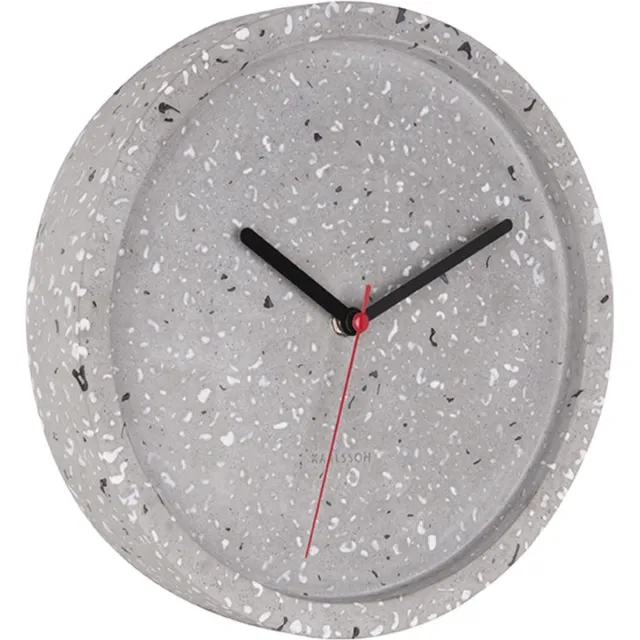 Karlsson Wandklok Tom - Terrazzo Grijs - Ø26cm