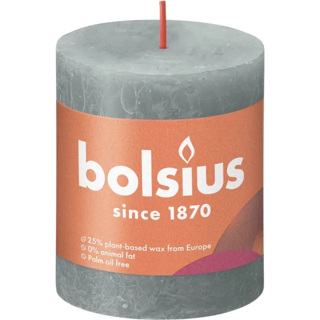 Bolsius Stompkaars Eucalyptus Green Ø68 mm - Hoogte 8 cm - Grijs/Groen - 35 Branduren Grijsgroen