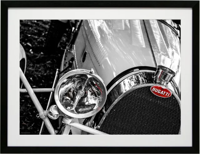 Deknudt Frames Poster in lijst - zwart oldtimer wagen - 60x80 cm