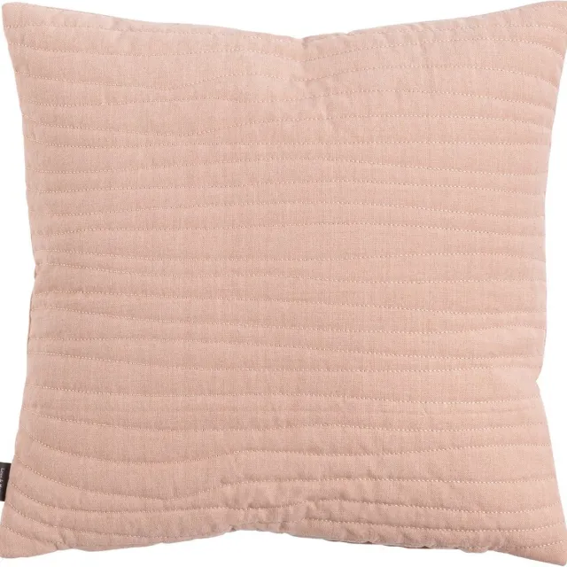 Linen & More Uneven Stitching - sierkussen roze - 45 x 45 cm