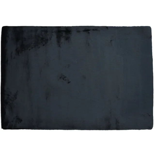 Vente-unique Hoogpolig shaggy vloerkleed met bonteffect - Zwart - BUNNY