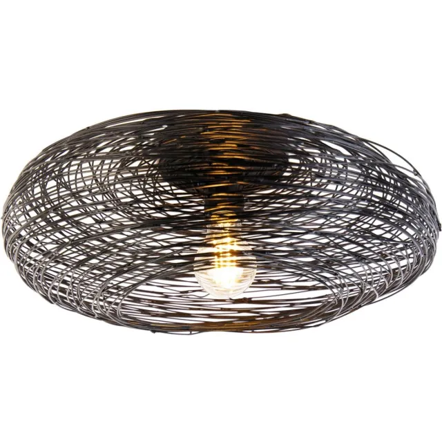 Lindby plafondlamp - 1licht - IJzer - H: 22 cm - E27 - zwart