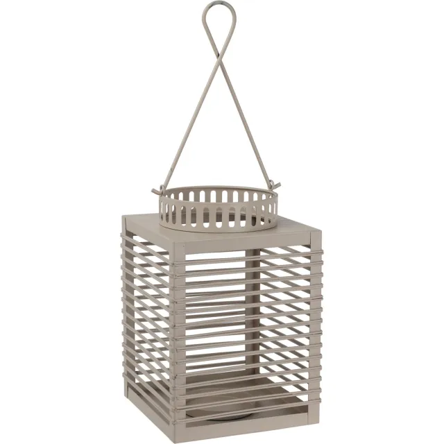 Home & Styling Collection Home Styling Collection - Metalen lantaarn met decoratief hengsel, grijs