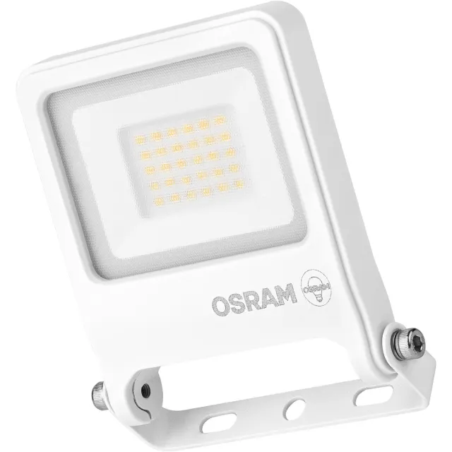 Osram ENDURA FLOOD PC 20W LED-schijnwerper, 3000K warm wit, 1800 lumen, IP65 schijnwerper in Wit, zwenkbeugel 180°, Wit
