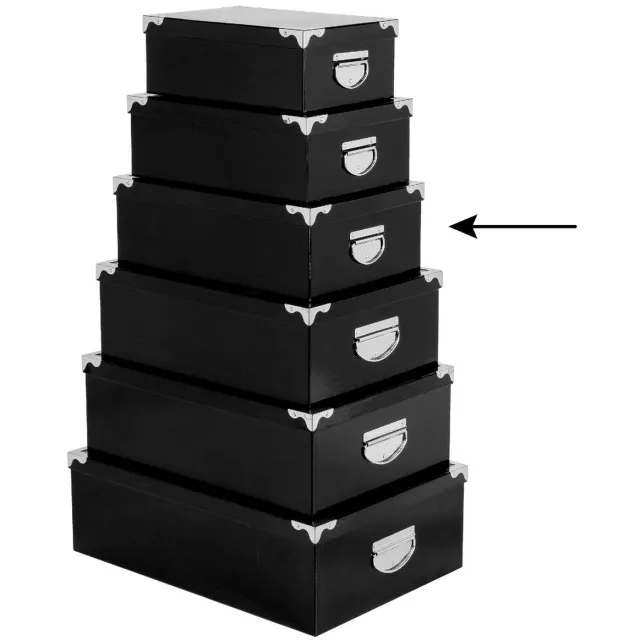 5Five® 5Five Opbergdoos/box - 5x - zwart - L36 x B24.5 x H12.5 cm - Stevig karton - Blackbox