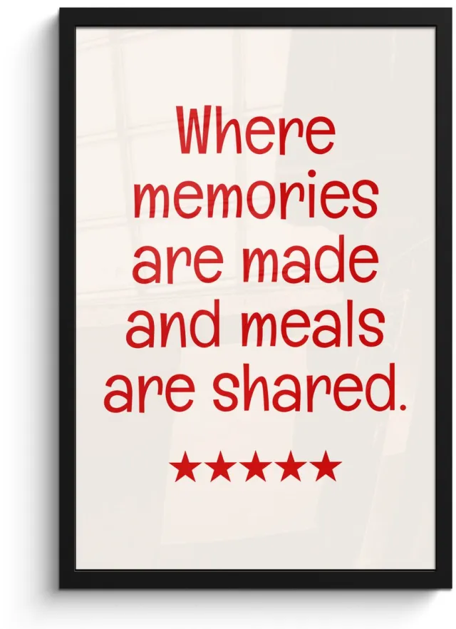 FrameYourWall Poster in lijst - Fotolijst 40x60 cm - Posters - Quote - Sterren - Rood - Memories - Posterlijst zwart - Decoratie - Wanddecoratie woonkamer - Muurdecoratie slaapkamer