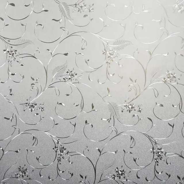 Elemental GOods Matfolie decoratieve glazen Raamsticker - Wheat Flower Privacy Raamfolie niet-lijm - Statische raamfolie anti-UV - 45 cm x 100 cm Wit, Zilver