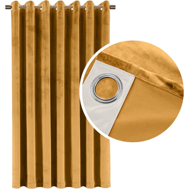 Meble od Nowa Velours Verduisteringsgordijn - 140x250 cm - Geel - Op Ringen