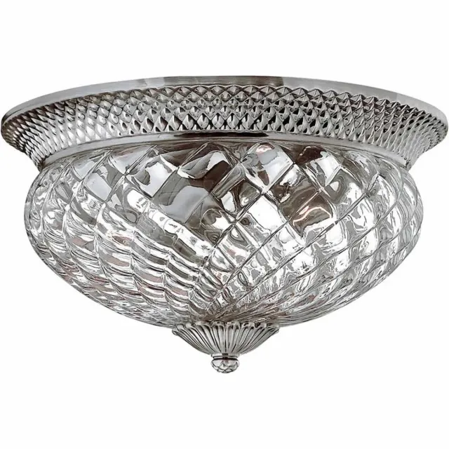 Hinkley LED Plafondlamp Plantation | 3X E27 Max 60W | Dimbaar | Polished Antique Nickel Geen