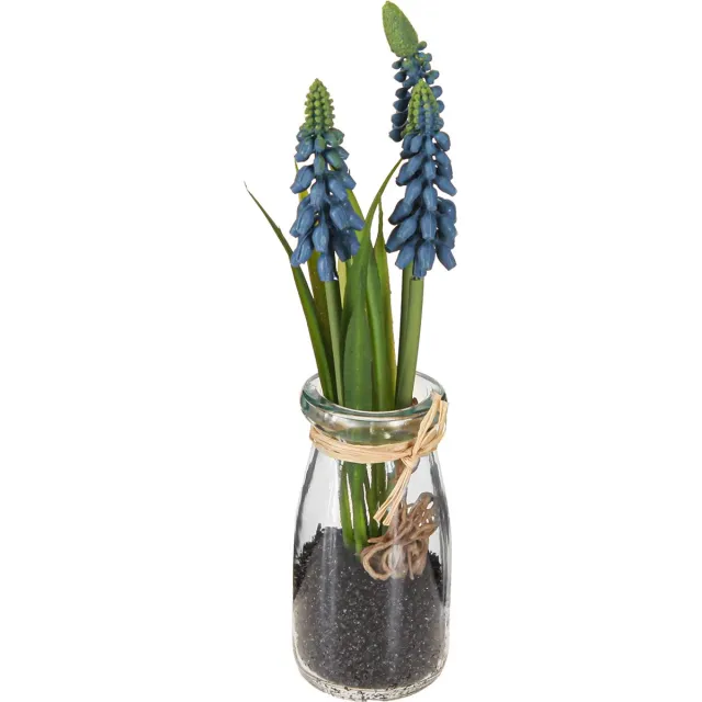 posiwio Hyacint kunstparel hyacint blauw in glas H22cm 2st