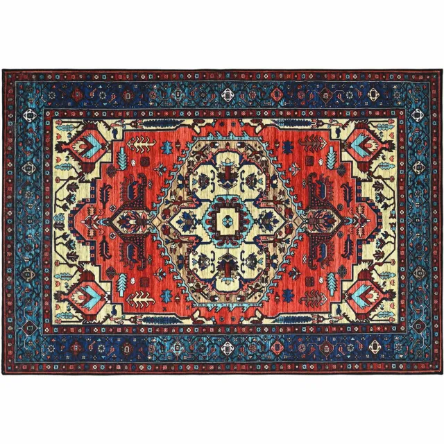 vidaXL Tapijt - ORIZ - Rood - 140 - x - 200 - cm - 100% - Polyester