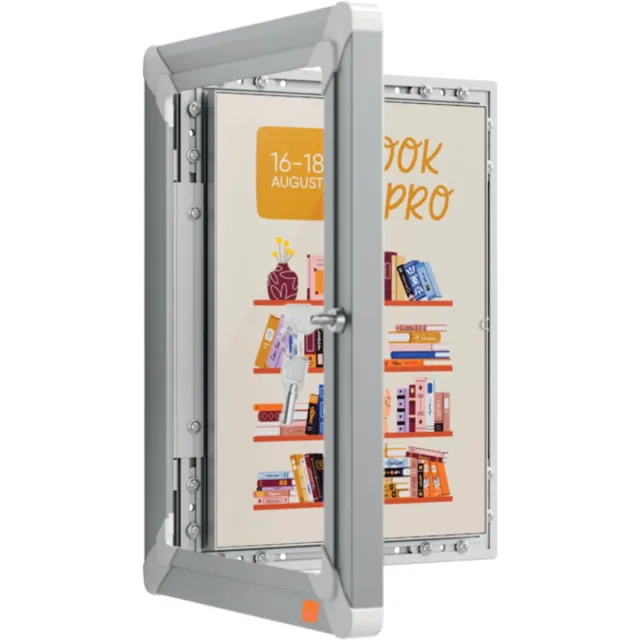 Nobo Premium Plus A4 Afsluitbare Clicklijst - Aluminum rand - incl. muurbevestiging Zilver