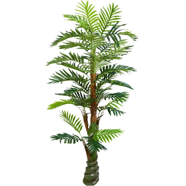 Kunstmatige palmboom, kunstplant, realistisch ogende plastic plant, cycuspalm, balkondecoratie, 165 cm hoog, Decovego