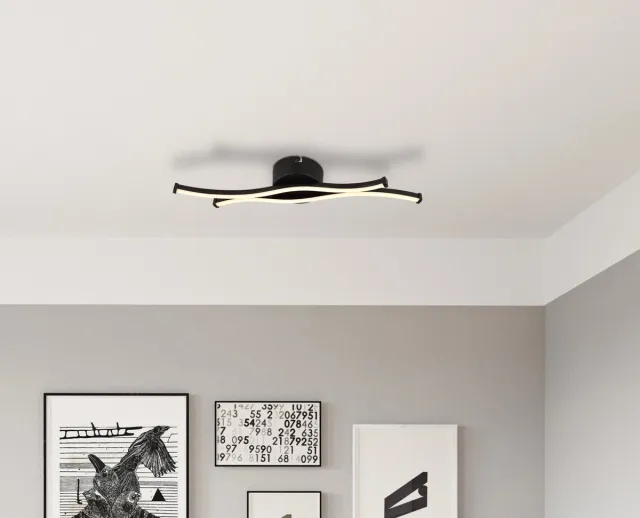 Globo Plafonniere - zwart - BOYD - metaal - LED - 67336-12 - Globo