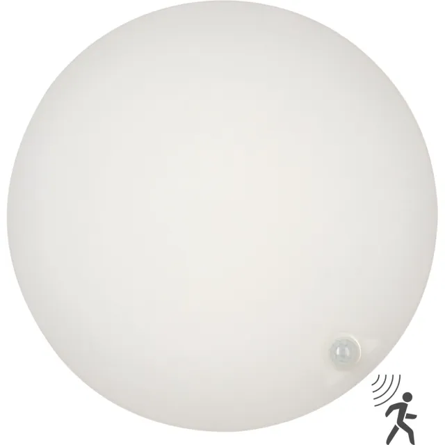 LED's light by Shada LED’s light – Spatwaterdichte LED plafonnière – Ø 30 cm – IP54 - bewegingssensor – warm wit 3000K – wit