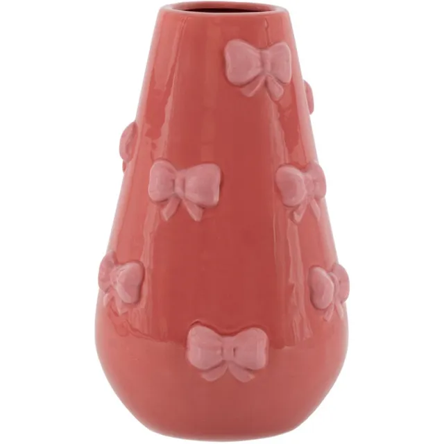 homebound by ky Homebound-Aardewerk vaas- 'Soft bows'-roze-14x14x23cm