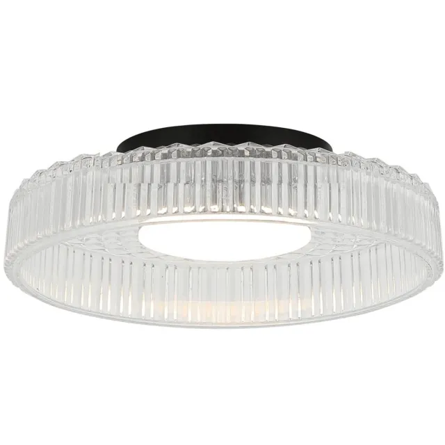 KOSILUM Damian - Plafondlamp - Transparant en zwart - Metaal en glas