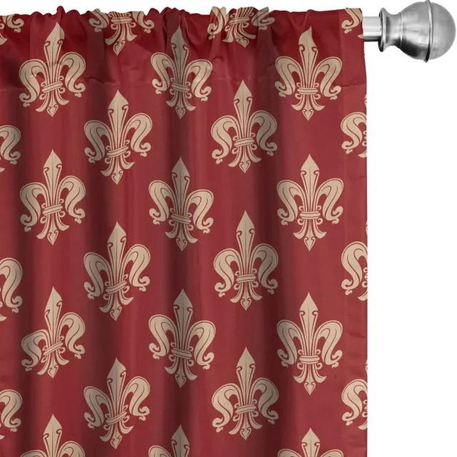ABAKUHAUS Fleur De Lis Voorhangen – 2x75x175 cm – microvezel – Perzik Peach