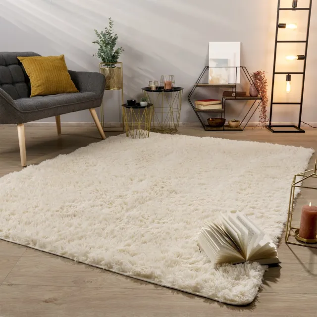 TT Home Tapijt Woonkamer Diepe Pool Lange Pool Zacht Modern Monochroom Design 80 x 150 cm Rechthoek 80 x 150 cm Rechthoek wit