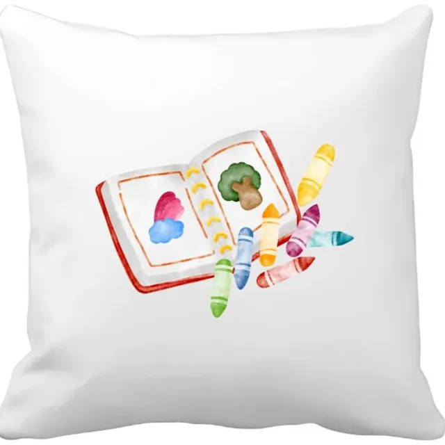 Akyol tekenen Kussen hoes - Kunst - tekenaars - knutselen - krijtjes - kleuren - 40 bij 40 cm Multicolor
