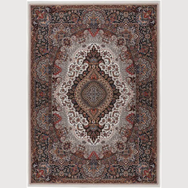 Padiro elegant laagpolig vloerkleed 200 x 290 cm - terracotta - vintage patroon - voor vloerverwarming - van polyester oranje