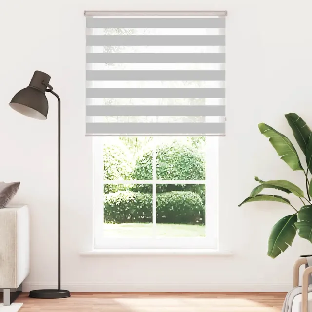 vidaXL Zebra rolgordijn 125x230 cm stofbreedte 120,9 cm lichtgrijs