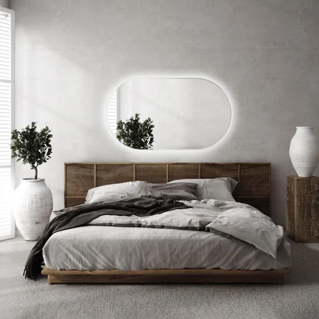 Coloray Oval LED Spiegel - Große Oval LED Spiegel - 40 cm x 70 cm - Große Wandspiegel Oval LED - Oval LED Spiegel Wand - Neutraal Licht - Eleganter Oval LED Spiegel - Großes Oval LED Spiegel Badezimmer Neutraal Wit