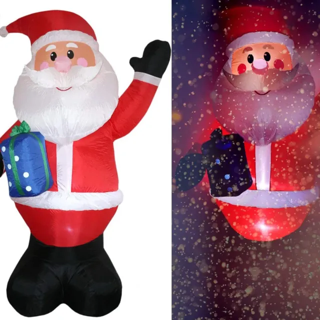 Equivera Kerstman Opblaasbaar - Opblaasbare Kerstman - Kerstman - Kerst Kerstman met cadeau