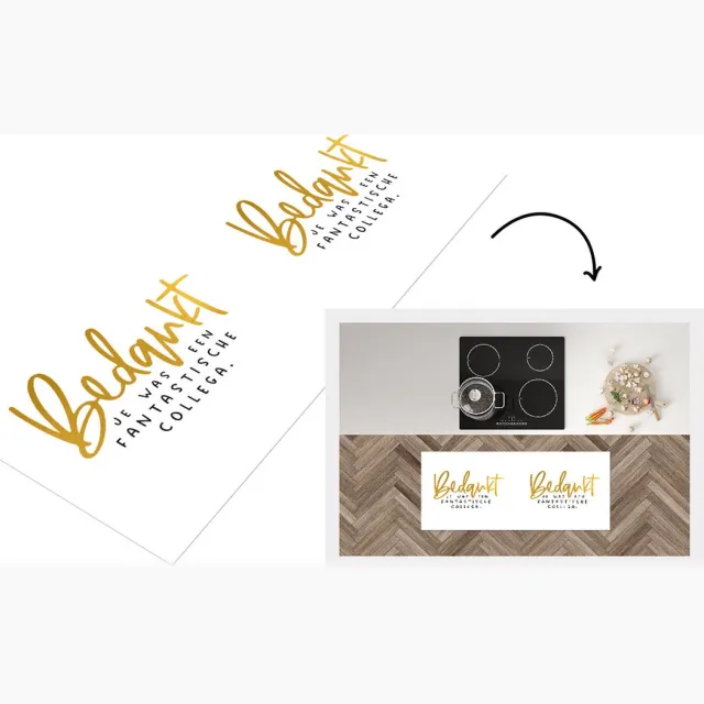 KitchenYeah Keukenloper - Loper keuken - Afscheid collega - Bedankt - Quotes - Keukenloper vinyl Multicolor