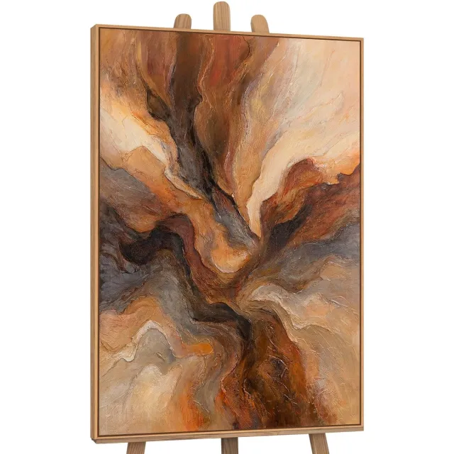 YS Canvas schilderij handgeschilderd flash of eternity abstract – YS-Art Gallery – Luxe wanddecoratie voor woonkamer – Modern schilderij voor slaapkamer en hal Wood