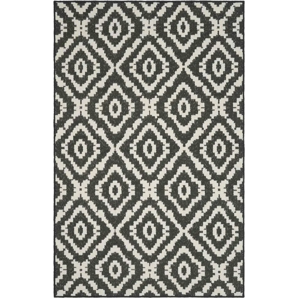 vidaXL Gebied Tapijt Naturel en Zwart 200 x 290 cm PET, foto 4