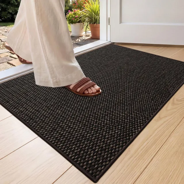 Famanu Deurmat bruin - Voorkom modder en vuil in huis - Geweven, antislip en machinewasbaar - 1 stuk