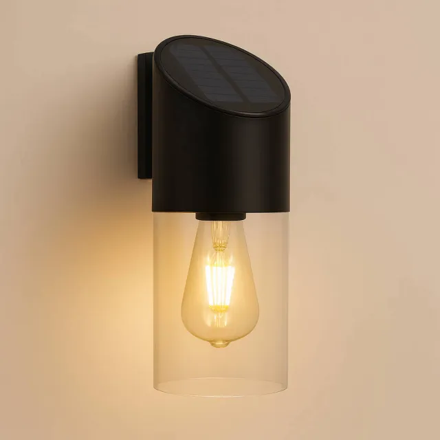 ZOLUNA solar wandlamp buiten Rob zwart