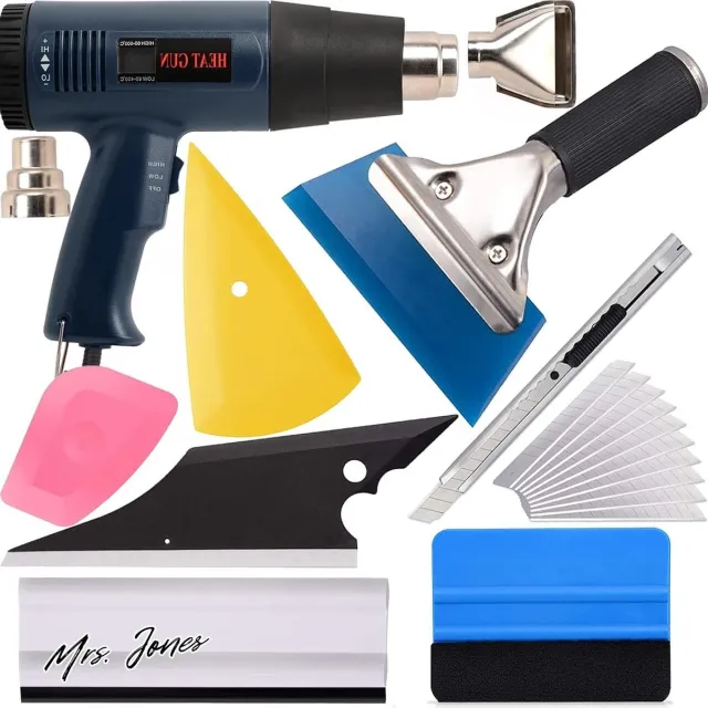 Mrs. Jones Foliegereedschap met warmtepistoolset - autofolie set - vinyl wraps gereedschap - raam kleuring - vinyl wrap gereedschap - raamtrekker cutter - voor autowrapping folie . Multi-coloured
