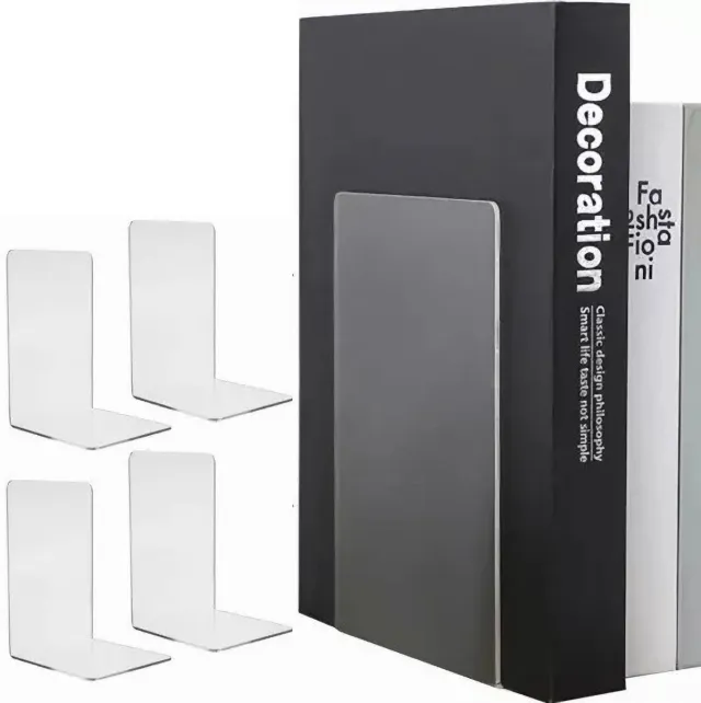 Ruhhy Set van 4 Doorzichtige Boekensteunen - Plexiglas - Transparant - 18,5 x 12 x 12 cm - Boekenstandaard - Boekensteun - Boekenhouder - Book Holder