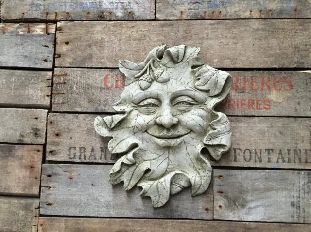 A&S Estates Betonnen tuinbeeld - glimlachende Greenman Grijs
