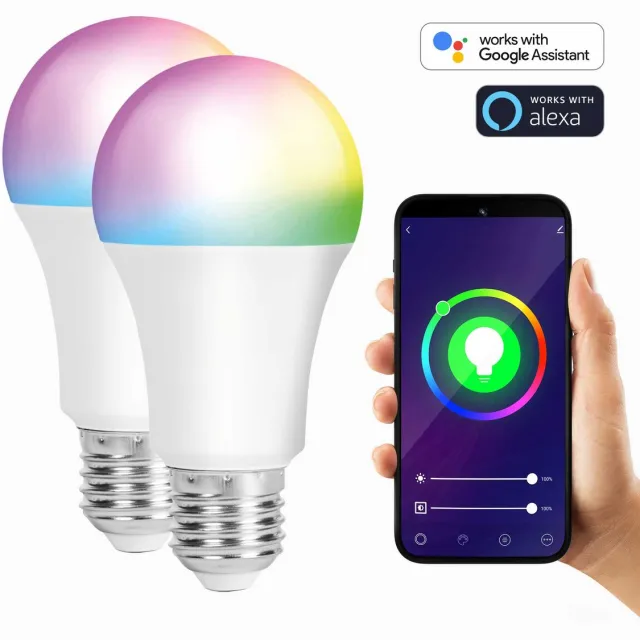XCOAST slimme LED lamp - 9W - Wifi - E27 - RGB en Warm wit - Met app - 2 stuks