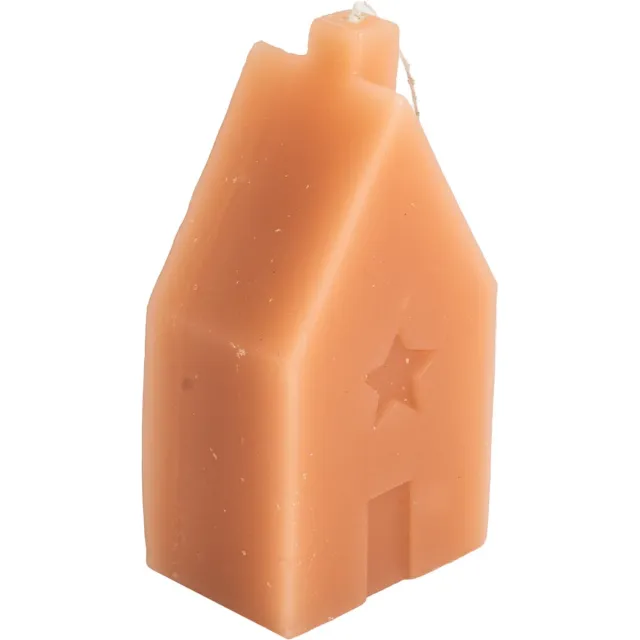 homebound by ky Kaars huis sandstone | 6,2x3,9x11,5cm | figuurkaars huis Oranje