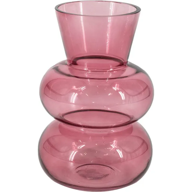 homebound by ky Glazen vaas roze | 13x13x20cm | bloemenvaas roze