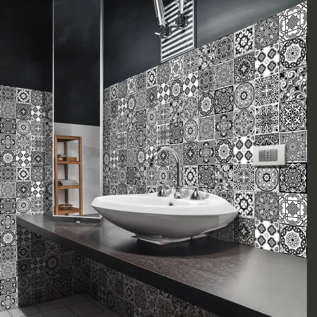 Ambiance Sticker Zelfklevende tegelmuurstickers voor keuken en badkamer - 60 Solengina Azulejos tegelstickers - 60 stickers 15x15cm Multi color