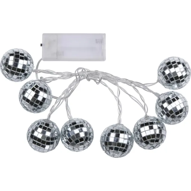 arti casa Articasa LED discobollen lichtsnoer - 8 led bolletjes -gekleurd - 150 cm - disco - spiegelbollen - discofeest