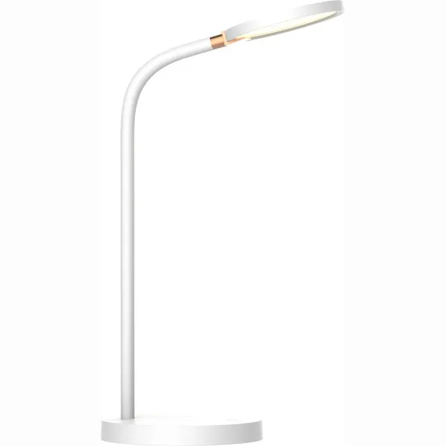 Fantasia Noni LED bureaulamp 5,5W, 580 lumen, 3-staps dimbaar, ingebouwde QI-lader, IP20, wit, Ø140 mm