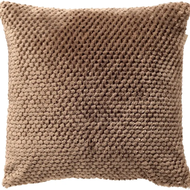 Dutch Decor MICK - sierkussen 45x45 cm - fluffy - Driftwood - taupe - Inclusief binnenkussen - Luxe kussens voor woonkamer & bank