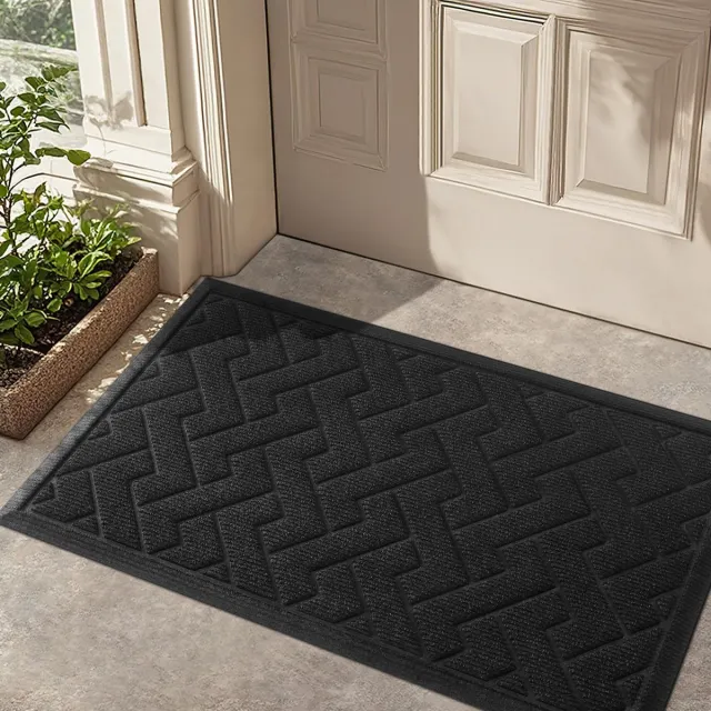 Unyqoos ® Stijlvolle en Functionele Antislip Deurmat voor Binnen en Buiten, Absorberend en Wasbaar, 43 x 75 cm zwart