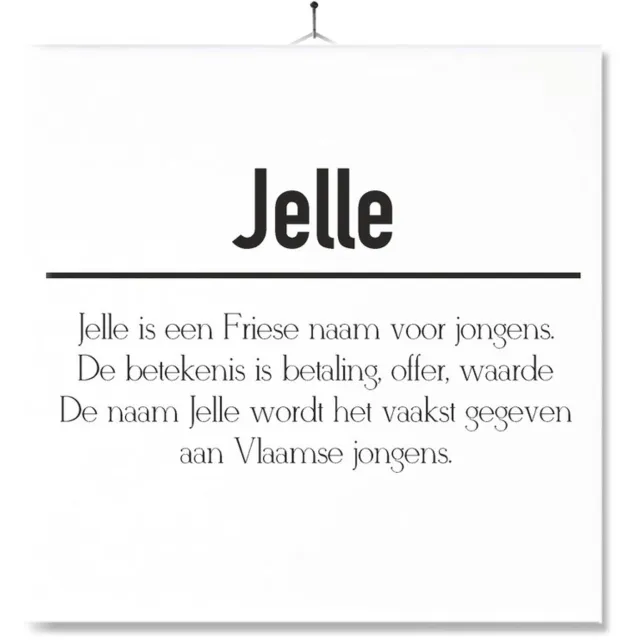 MC Living Tegel Met Opdruk | Betekenis | Kado | Cadeau | Met Naam - Jelle Multi-Color